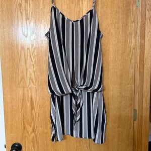 Daytrip Black and Gray Striped Elegant Tank